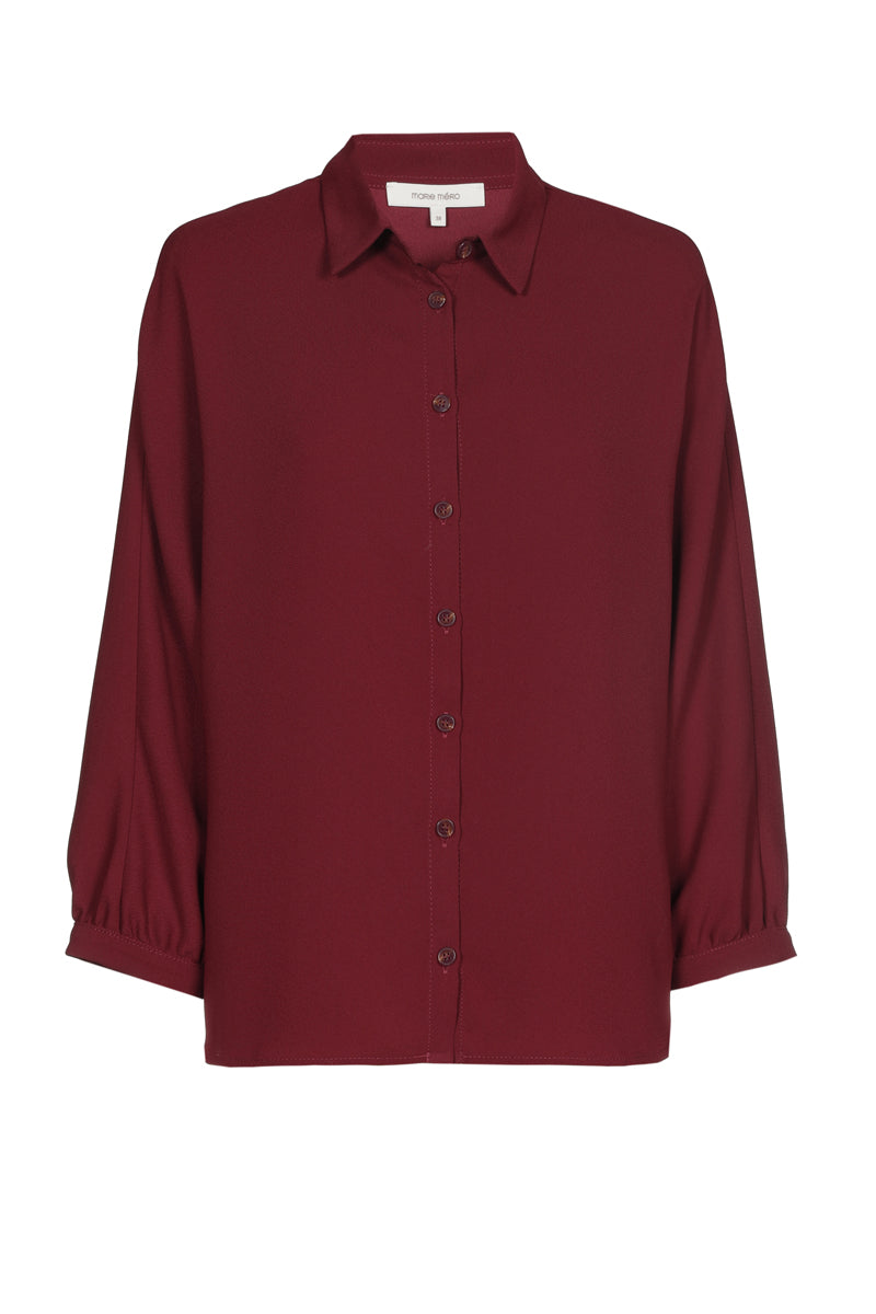 Chemisier voile bordeaux large 