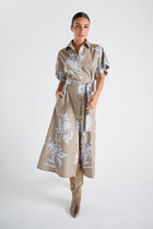 Robe rayée imprimé fleuri