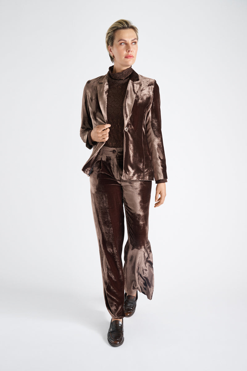 Bruine velvet blazer