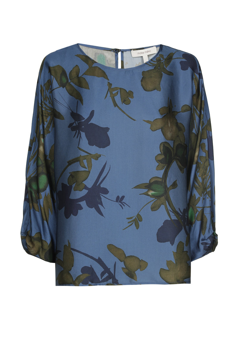 Bloes met driekwart mouw in viscose