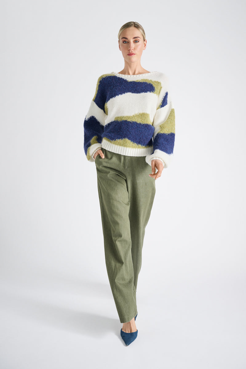 Pantalon long kaki souple droit 