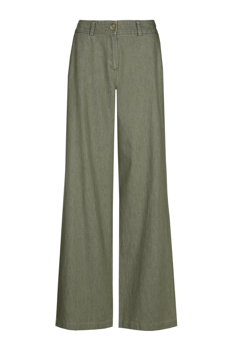 Pantalon long kaki souple droit 