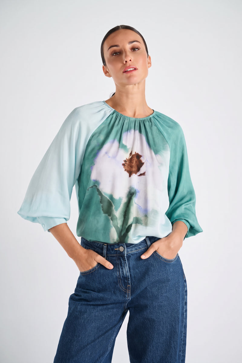 Top fluide imprimé fleuri 