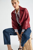 Kort boxy gestructureerd blazer-jasje