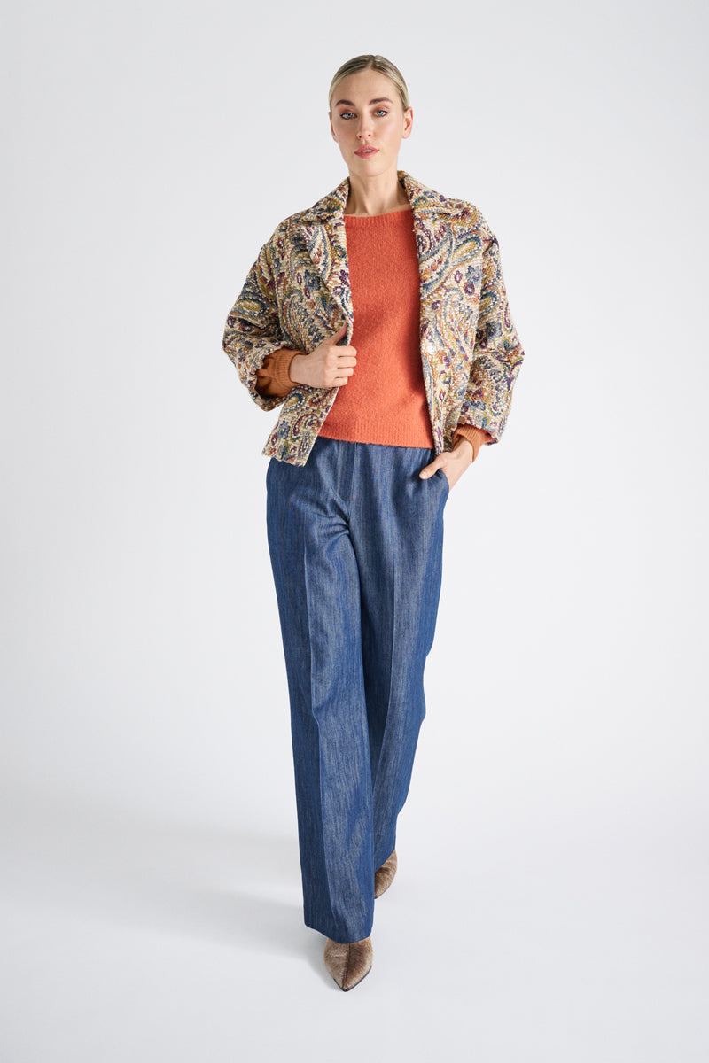 Korte paisley tweed jas