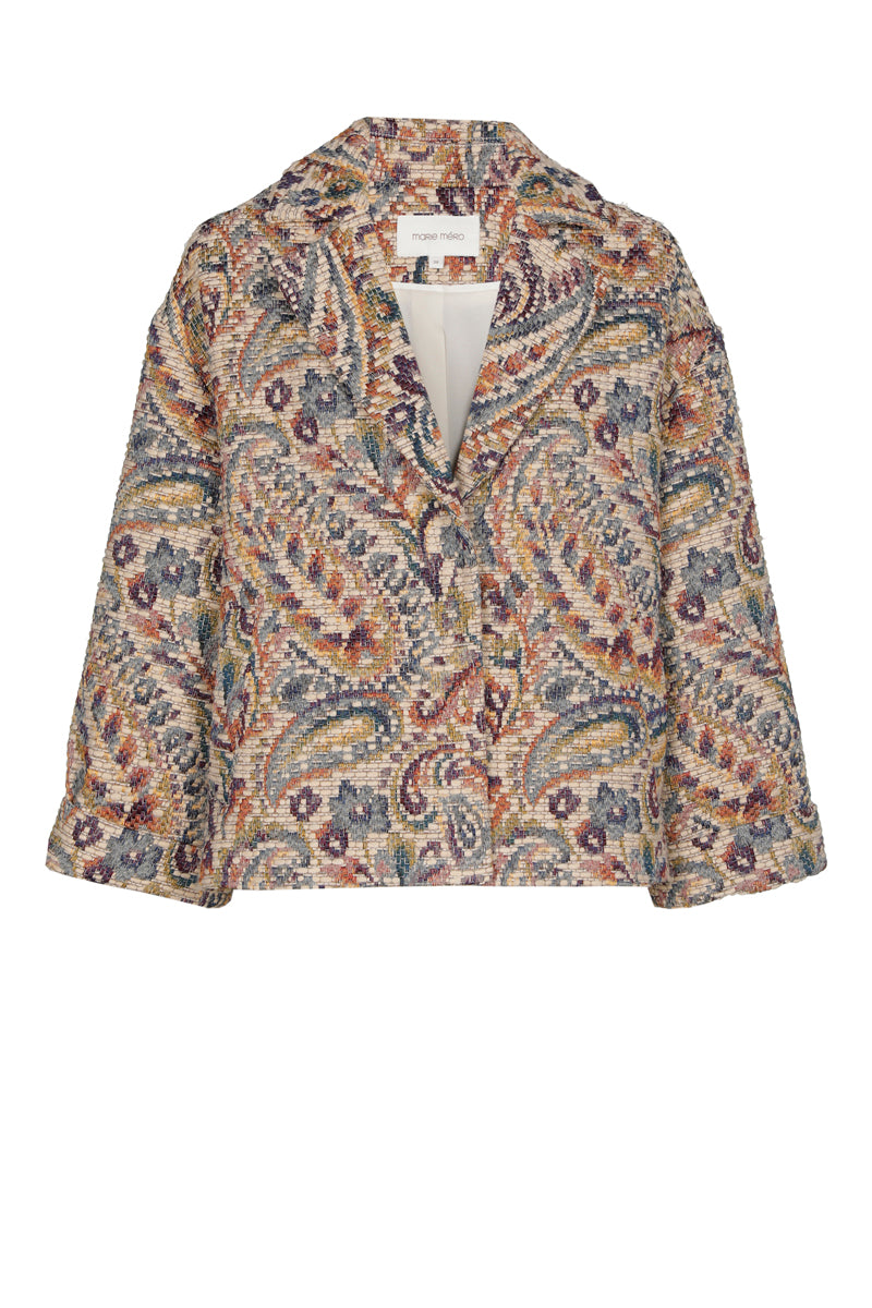 Korte paisley tweed jas