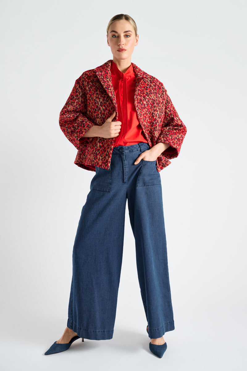 Veste jacquard tweed courte