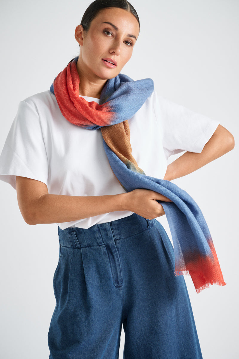 Boxy T-shirt with trompe l'oeil collar