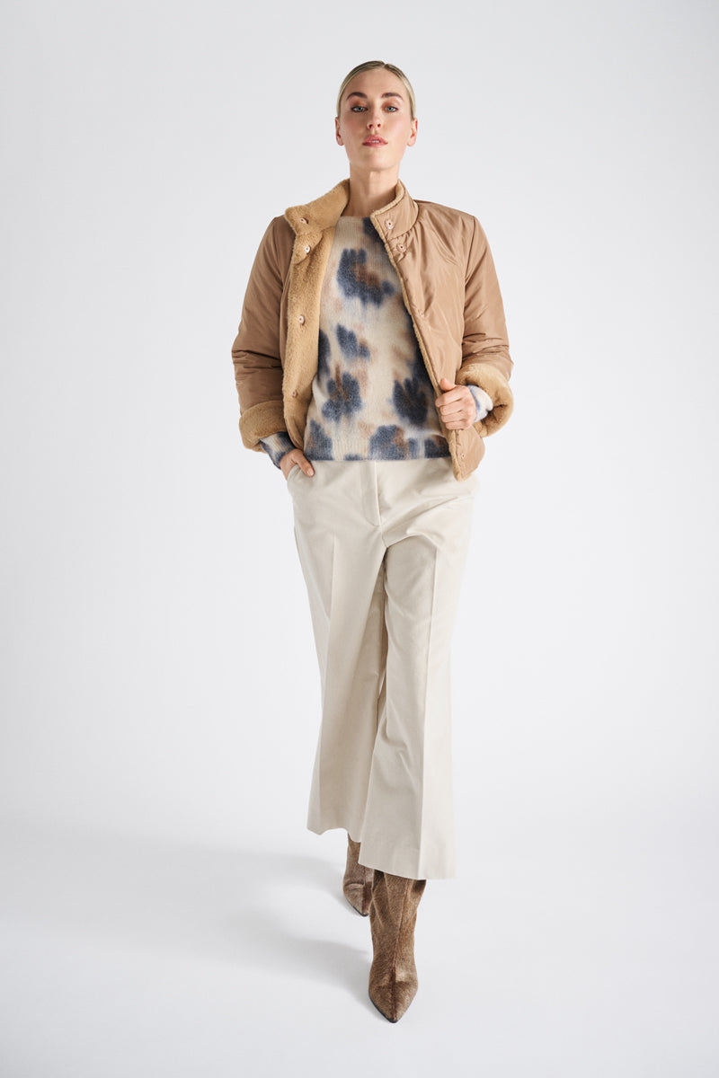 Reversible camel gevoerde jas