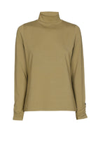 Sous-pull olijf met gefronste mouw