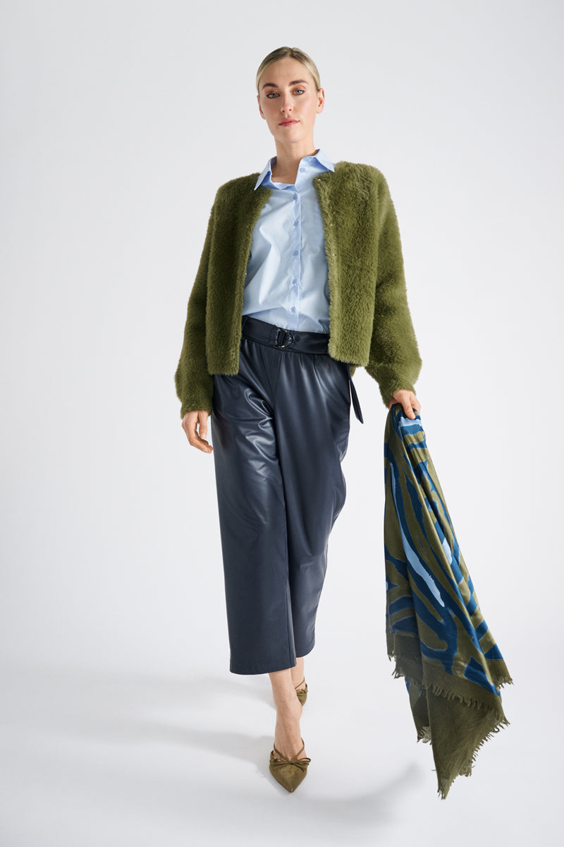 Groen-blauwe grafische sjaal