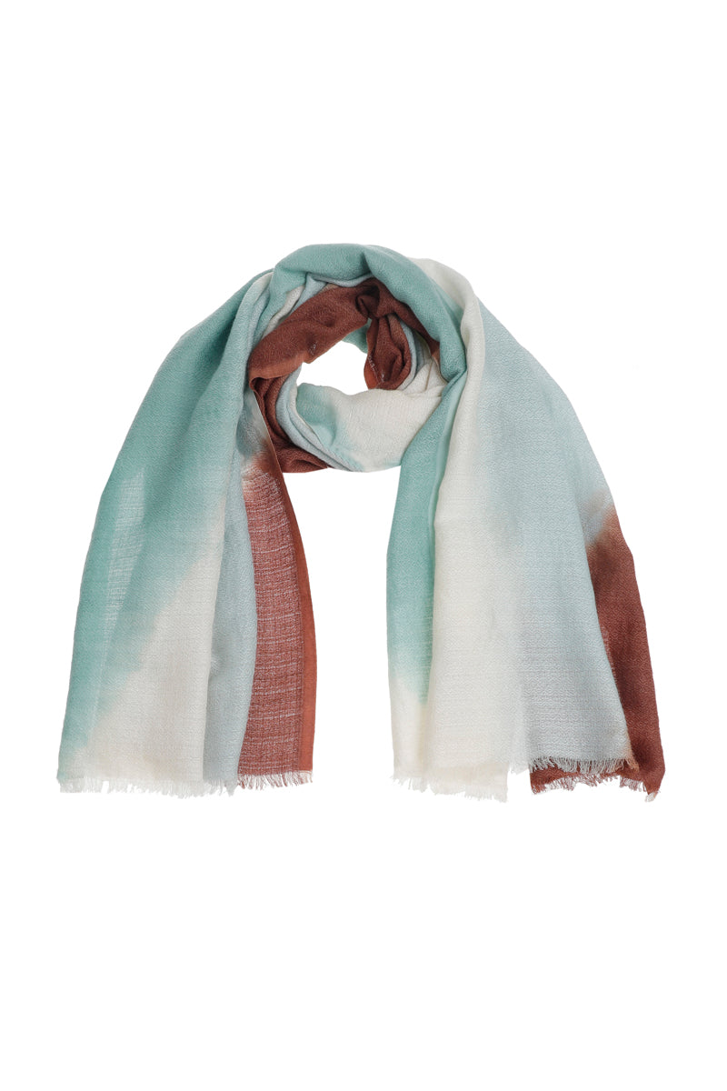Dégradé wool-cotton scarf