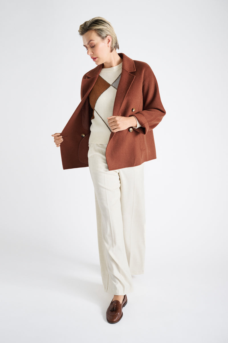 Pull doux à losanges