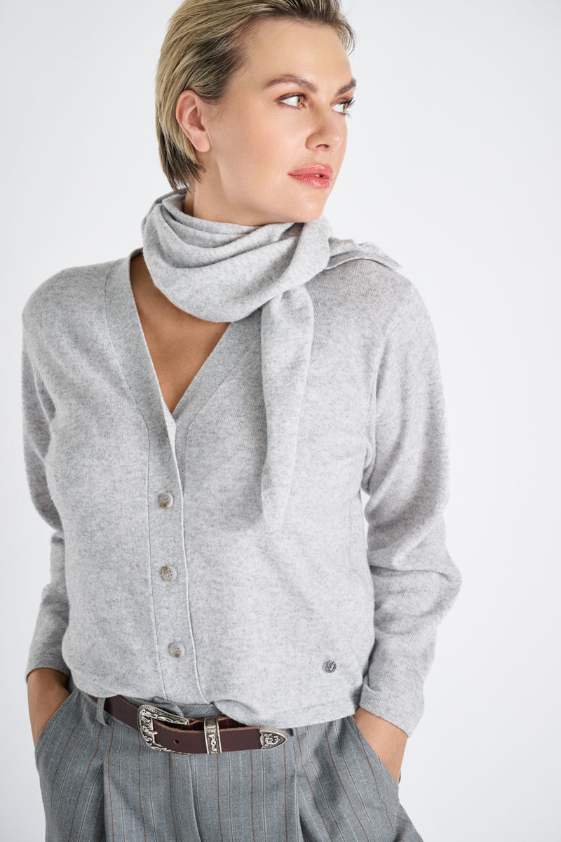 Grijze v-hals cardigan