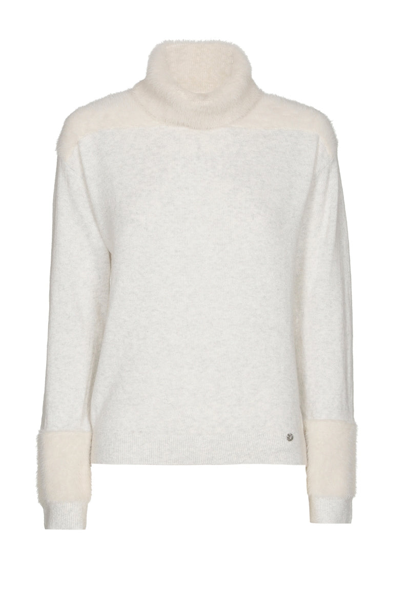 Wollen trui met harige afwerking