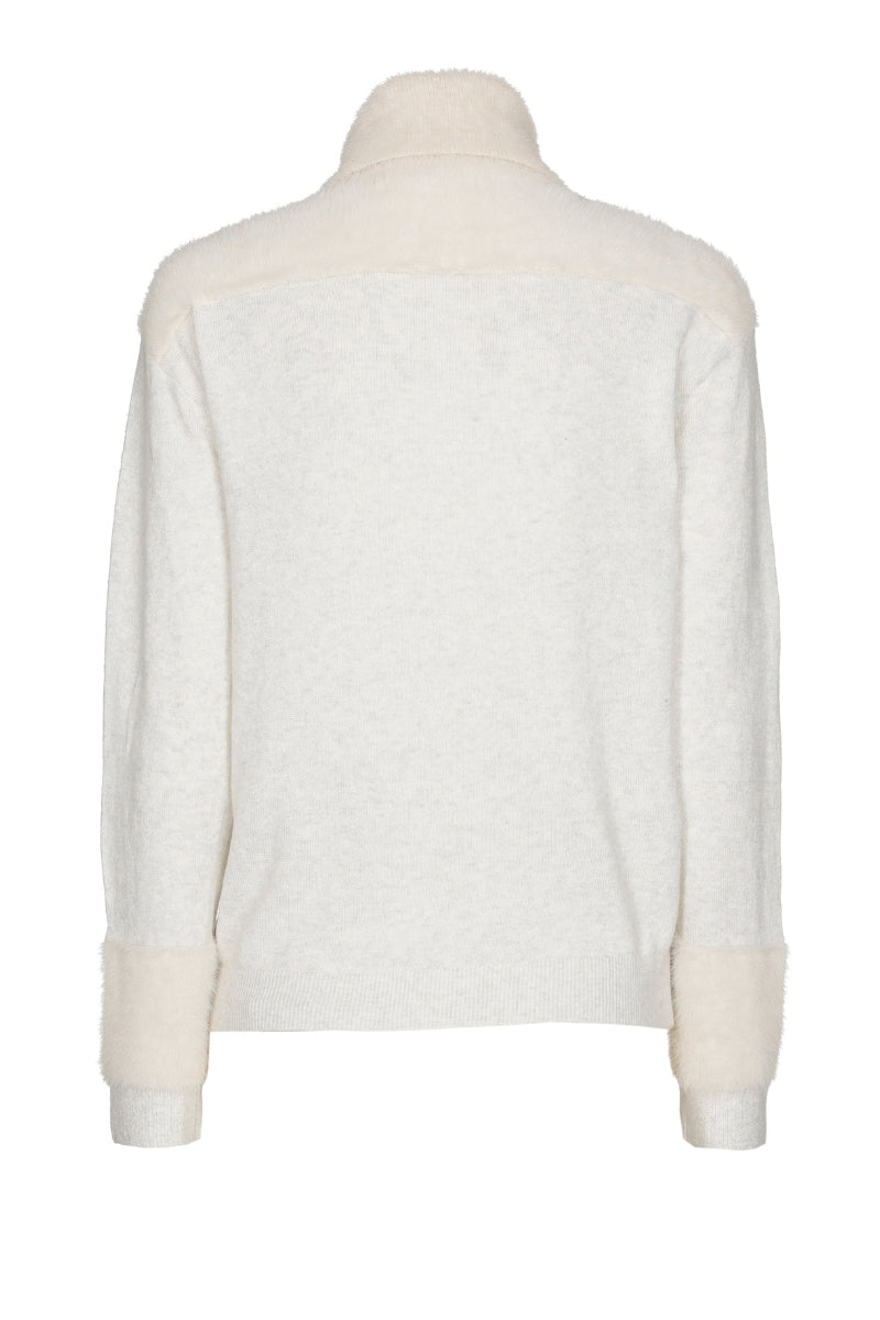 Wollen trui met harige afwerking