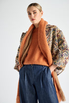 Oranje wijde alpaca trui