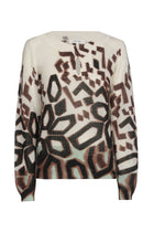 Graphic faded sweater with cut neck