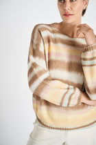 Pull boxy ligne dégradées laine-alpaga 