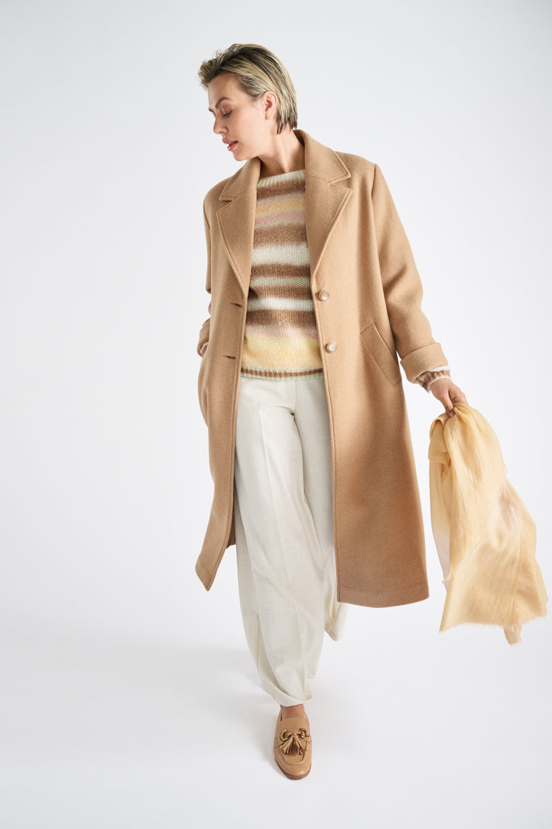 Pull boxy ligne dégradées laine-alpaga 