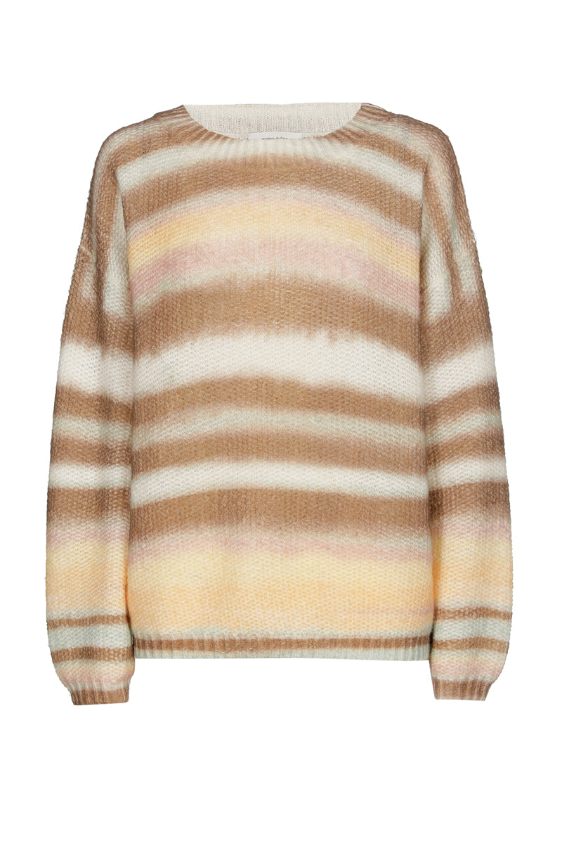 Pull boxy ligne dégradées laine-alpaga 