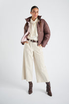 Parka courte matelassée marron