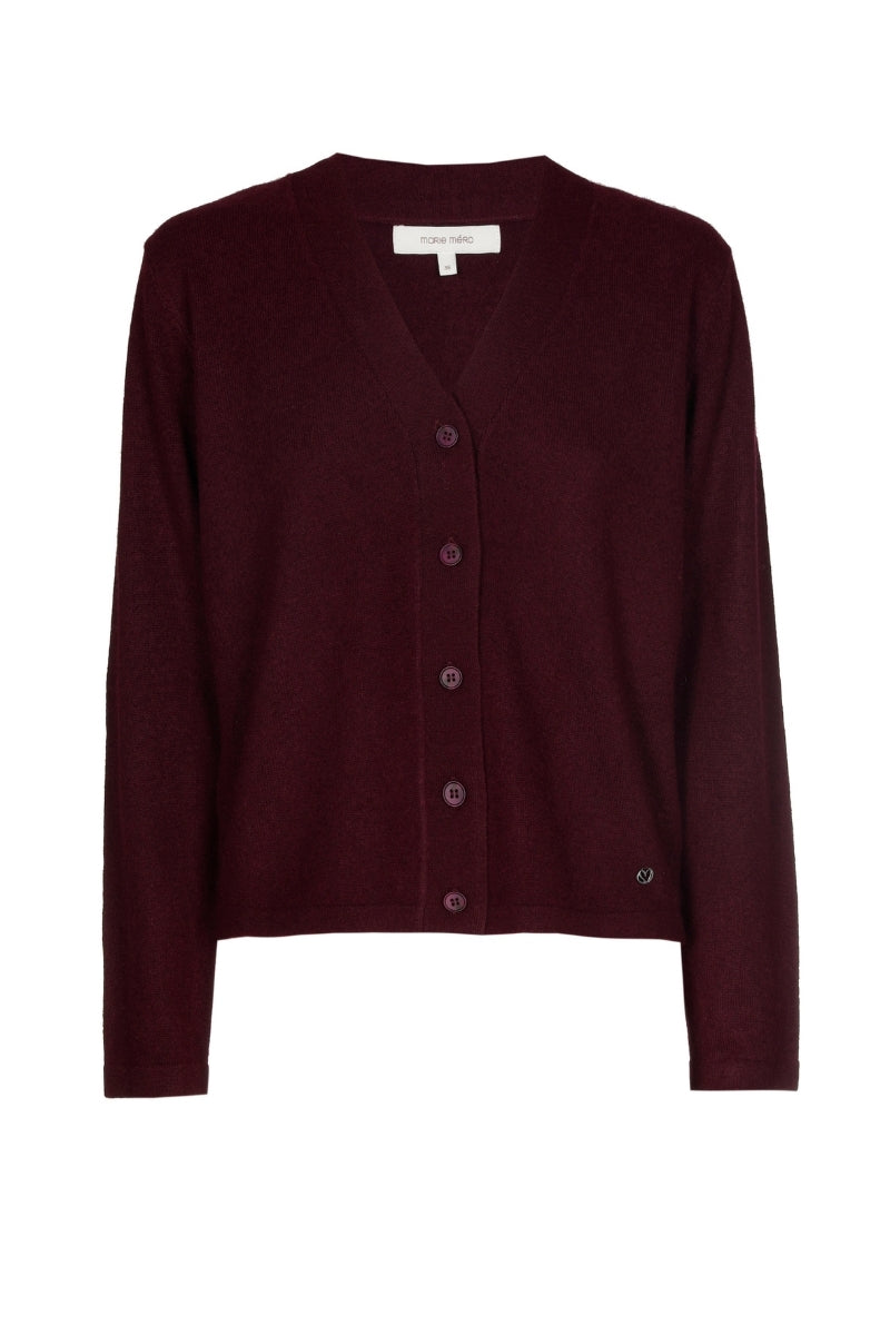 Bordeaux V-hals cardigan