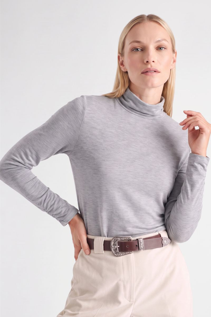 Sous-pull grijs met gefronste mouw