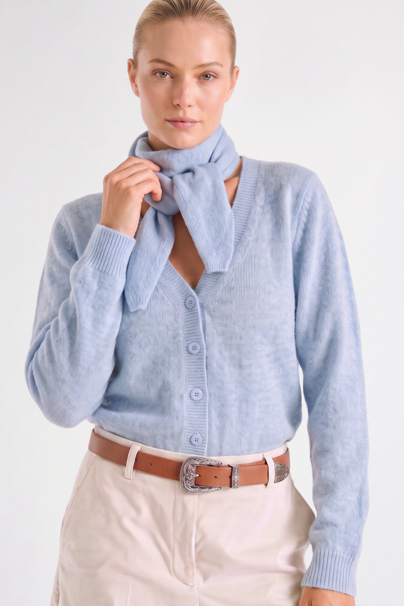 Lichtblauw v-hals cardigan