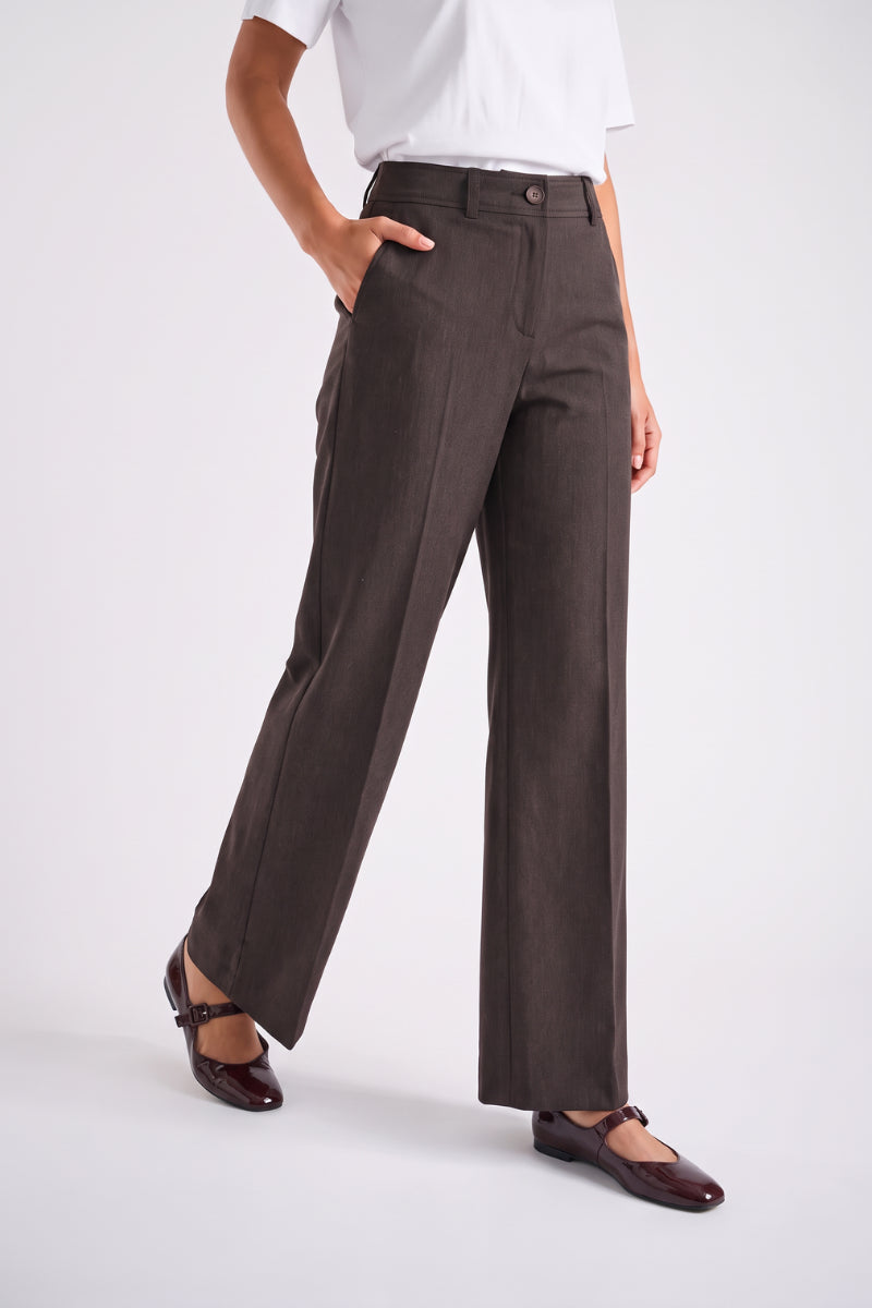 Straight long brown pants 