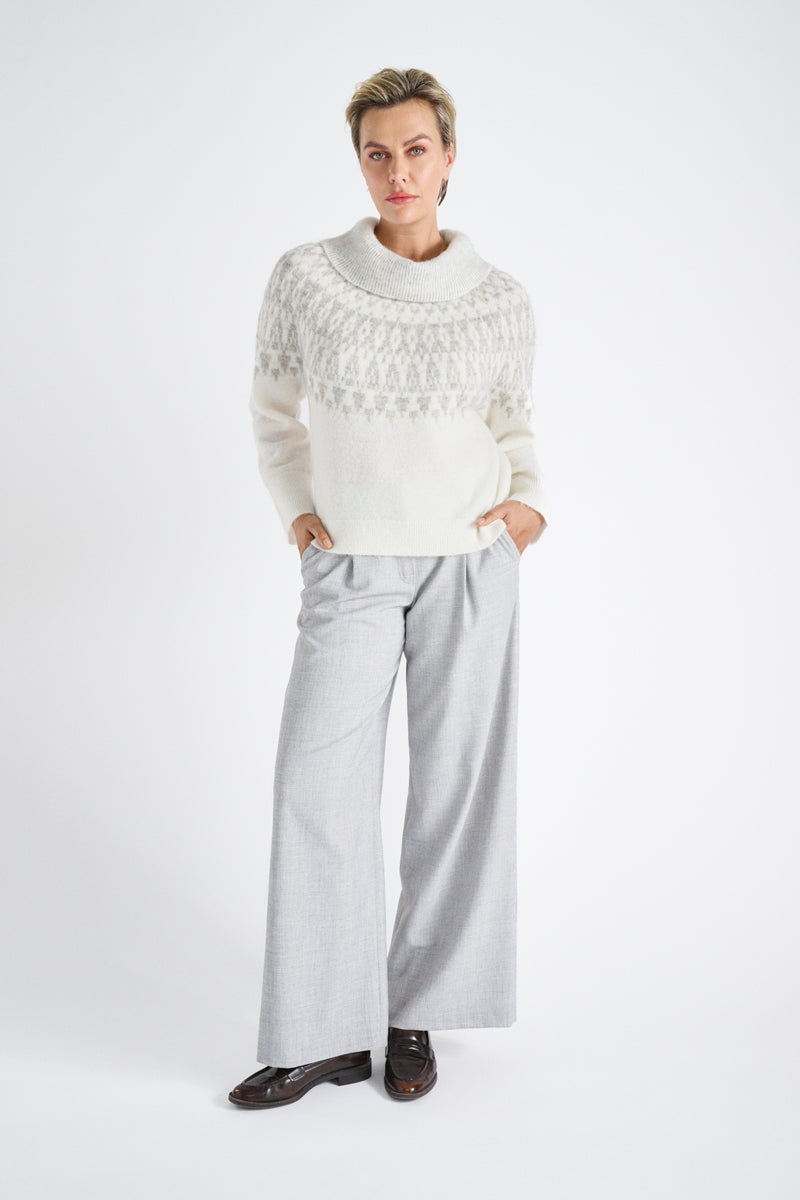 Wijde grijze broek