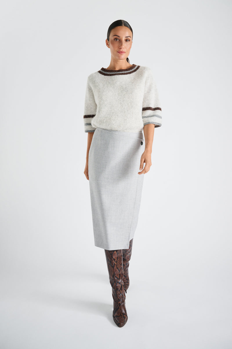 Pencil wrap skirt grey