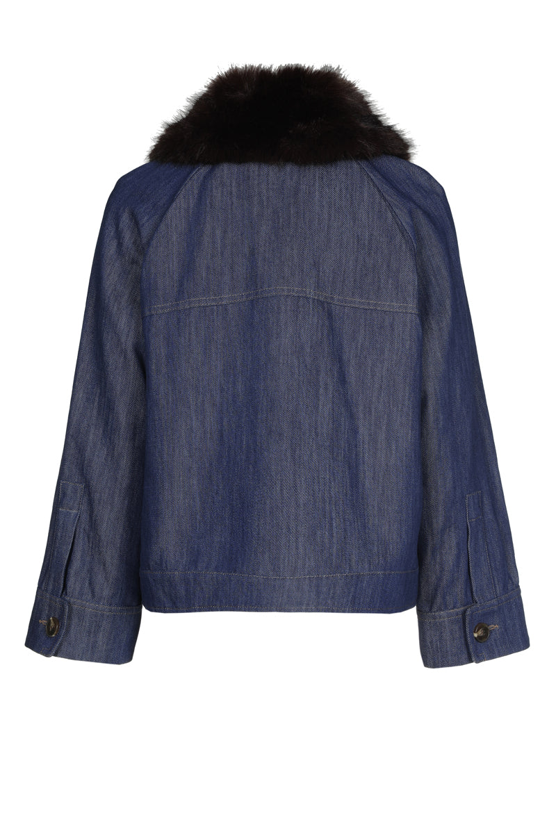 Veste-chemisier en denim droite