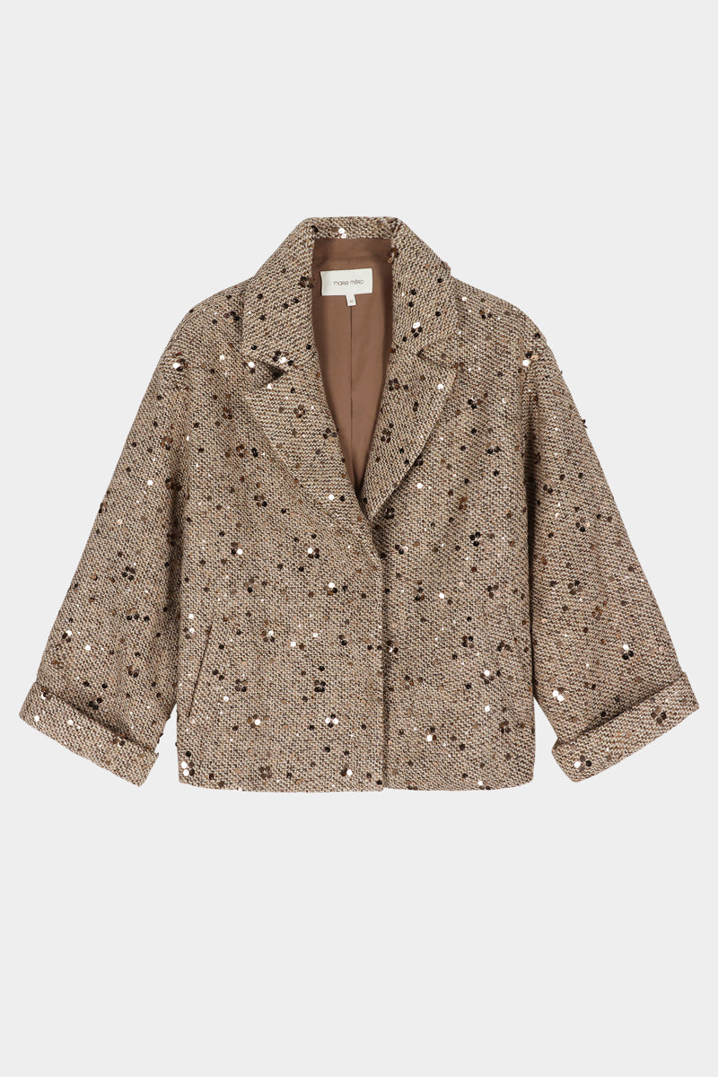 Short brown sequin jacket